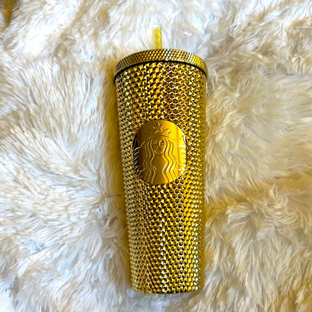 Starbucks 2022 Gold Studded Bling Venti Cold Cup Tumbler Limited Edition